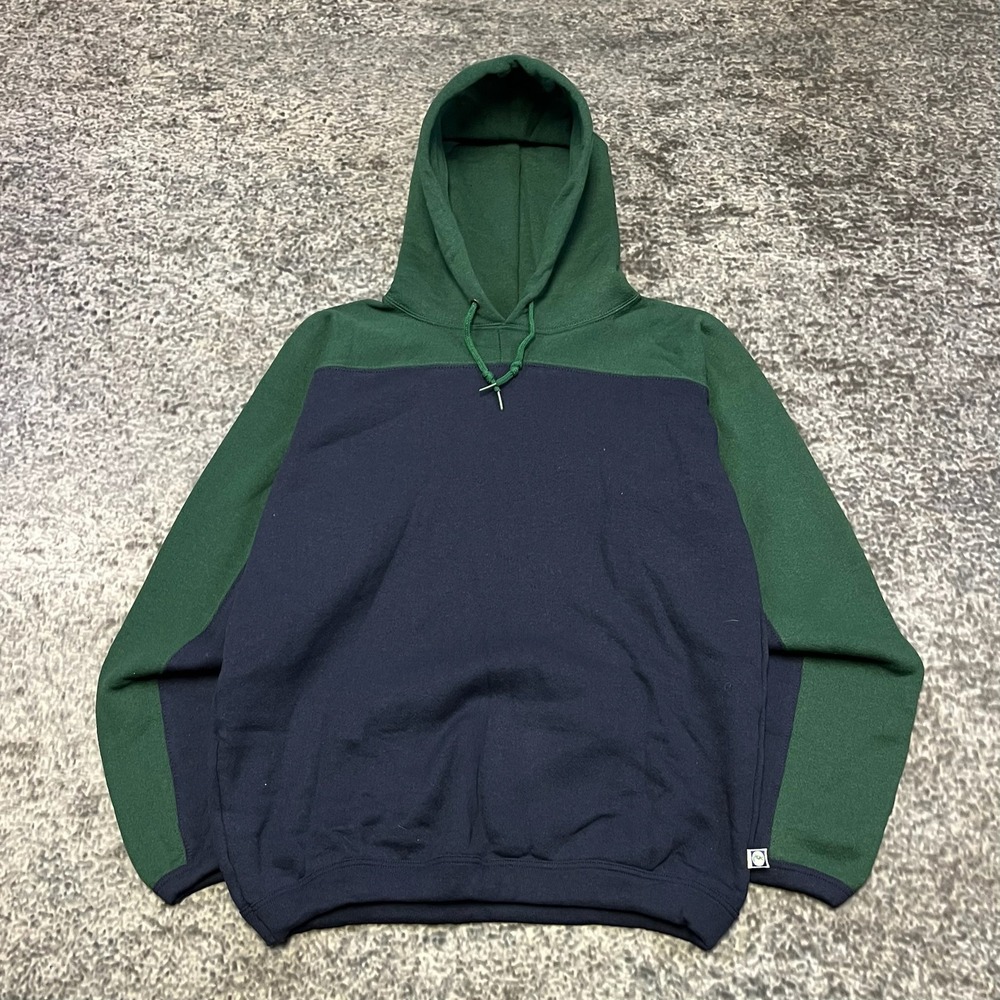 Vintage Discus Athletic Hoodie Mens Large Blue Green Blank USA 90s Sweatshirt